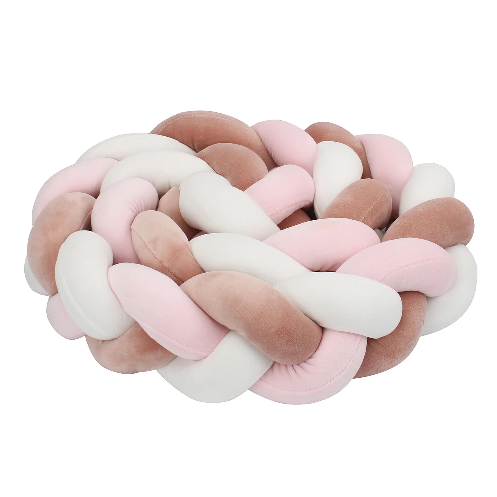 Tour de lit Tressé - Rose Blanc Chocolat