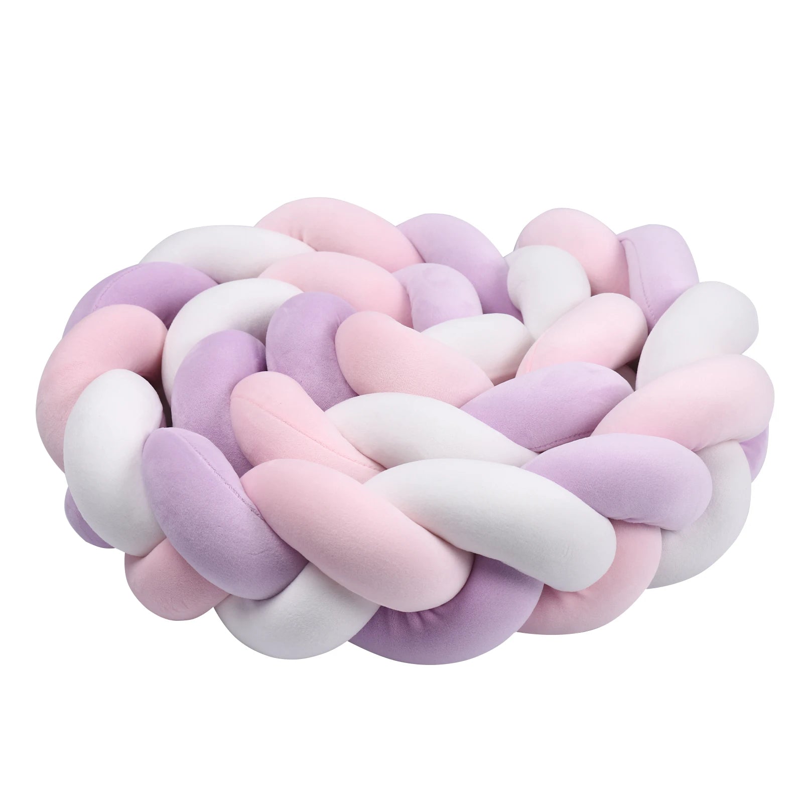 Tour de lit Tressé - Blanc Rose & Violet