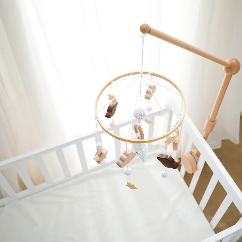 Support &  Mobile de Lit Musicale - Étoile Blanche